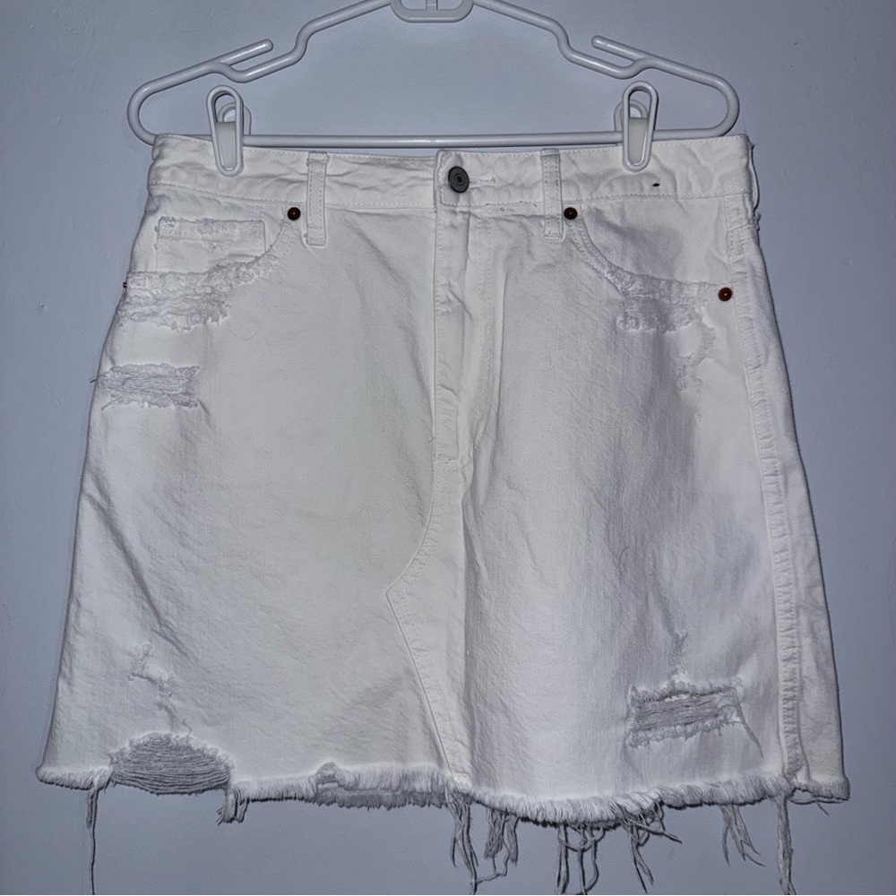 Abercrombie & Fitch | White A-Line Denim Skirt